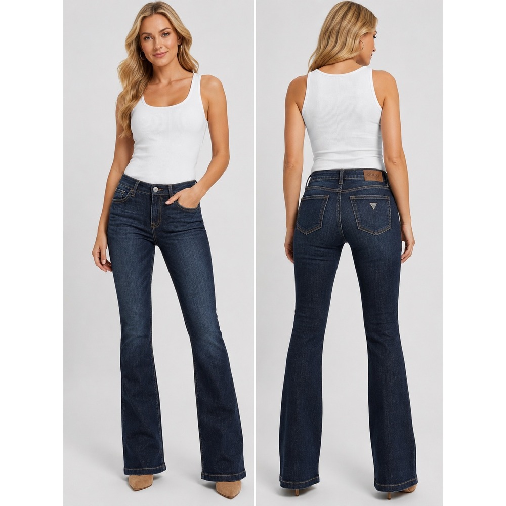 Guess Los Angeles 1981 Boot Mid Jeans Dark Wash Bootcut 30 WB3AJ5R1K40